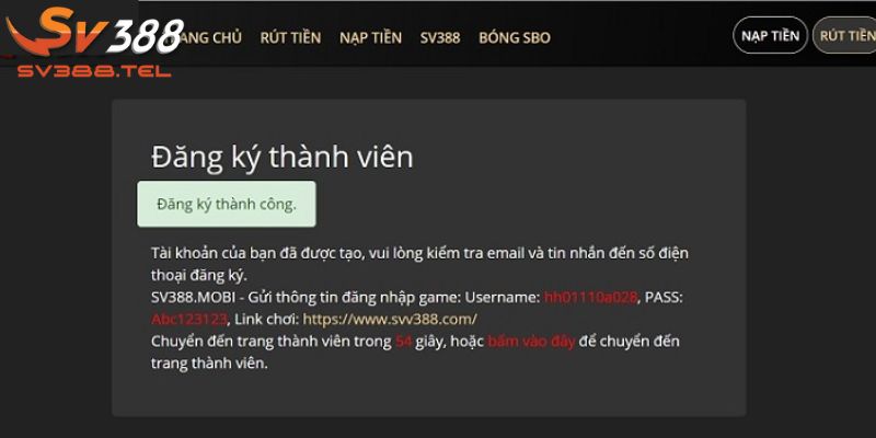 Lưu ý khi thực hiện đăng ký SV388